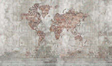 Brick Wall World Map p270101-10 Mr Perswall Wallpaper