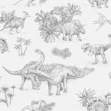 Dinosaurs - White p280116-4 Mr Perswall Wallpaper