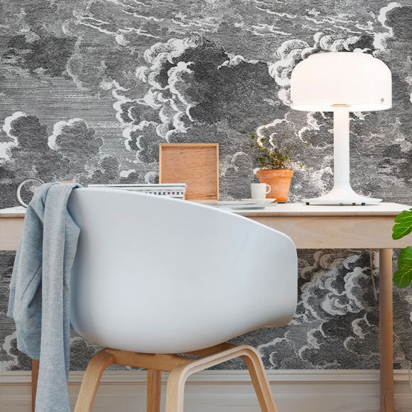 Nuvolette Wallpaper  Dark Grey  By Cole and Son  1142004